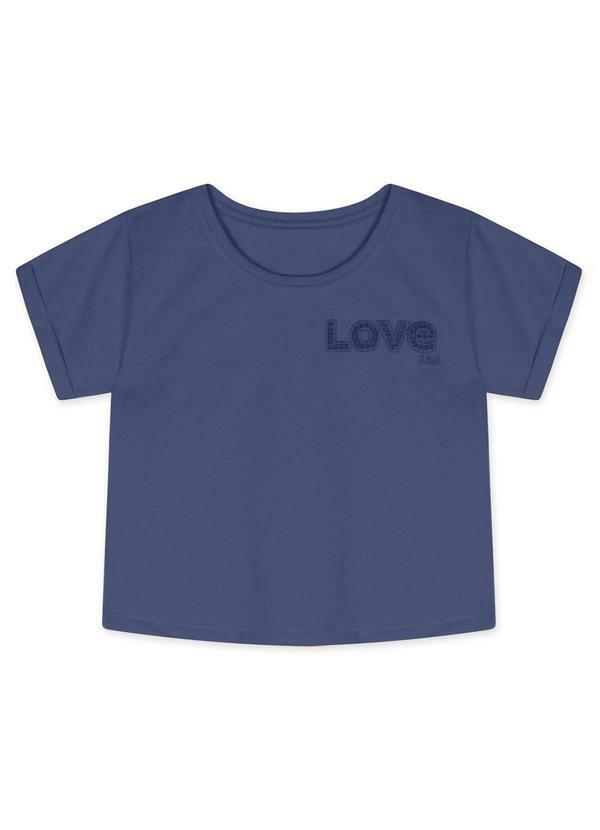 Marisol - Blusa Cropped Manga Curta Infantil Feminina Roxo