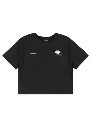 Lilica Ripilica - Blusa Cropped Manga Curta Infantil Preto - LILICA RIPILICA