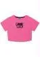 Hapier - Blusa Cropped Manga Curta Juvenil Menina Rosa - variação: Rosa