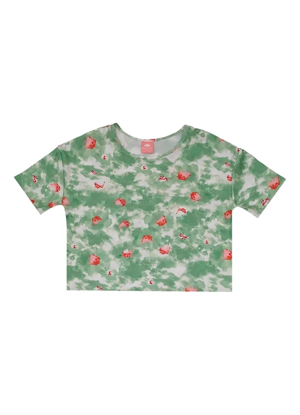 Lilica Ripilica - Blusa Cropped Manga Curta Verde