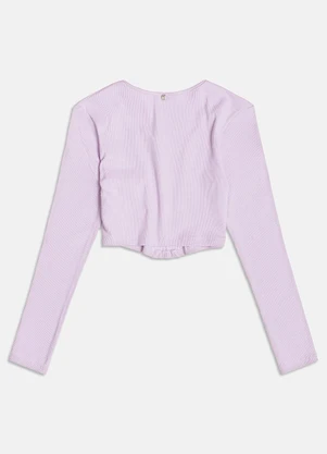 I Am - Blusa Cropped Manga Longa Lilás - I AM