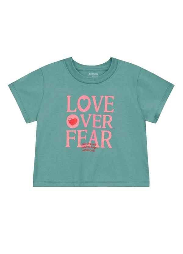 Brandili - Blusa Cropped Teen Menina com Glitter Verde 3