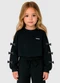 Carinhoso - Blusa Cropped Texturizada com Laços Rosê - variação: Preto