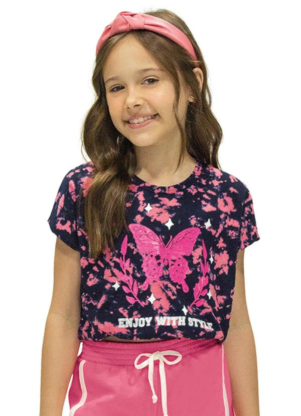 Rovi Kids - Blusa Cropped Tie Dye Azul
