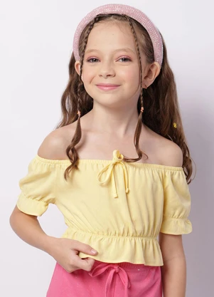 Torra - Blusa Infantil Ciganinha Babados Amarela - TORRA