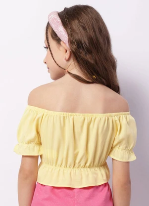Torra - Blusa Infantil Ciganinha Babados Amarela - TORRA