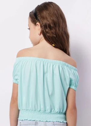 Torra - Blusa Infantil Cropped Ciganinha Azul - TORRA