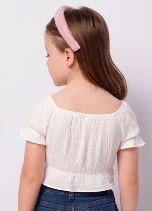 Torra - Blusa Infantil Cropped Ciganinha Branca - TORRA