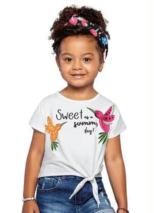 Nanai - Blusa Infantil MeninaBranco - NANAI