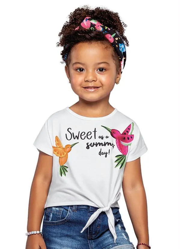 Nanai - Blusa Infantil MeninaBranco