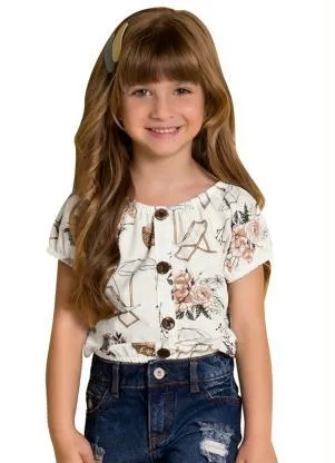 Milon - Blusa Infantil MeninaOff White - MILON