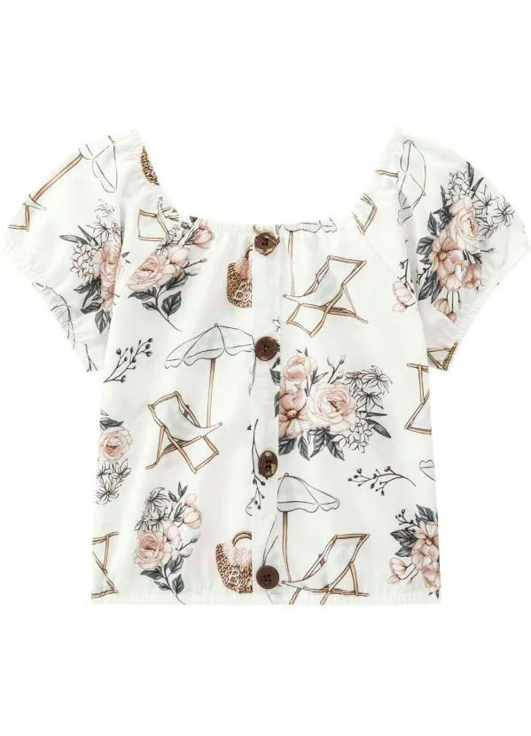 Milon - Blusa Infantil MeninaOff White 3