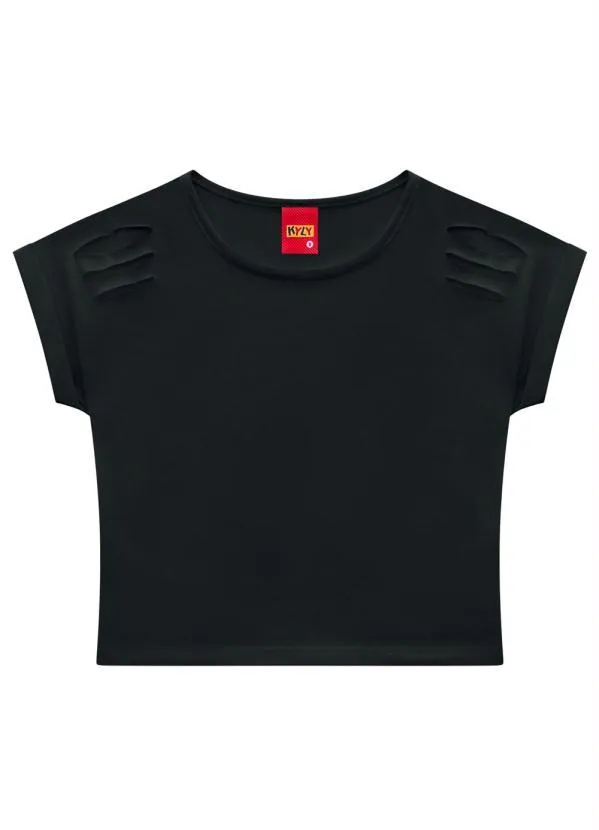 Kyly - Blusa Infantil MeninaPreto