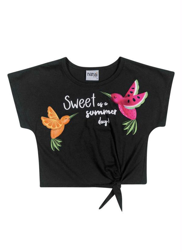 Nanai - Blusa Infantil MeninaPreto 1