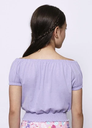 Torra - Blusa Juvenil Cropped com Lastex Lilás - TORRA