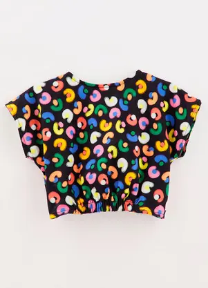 Fábula - Blusa Malha Manchadinha Preto - FÁBULA