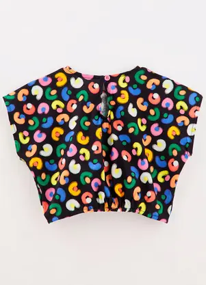 Fábula - Blusa Malha Manchadinha Preto - FÁBULA