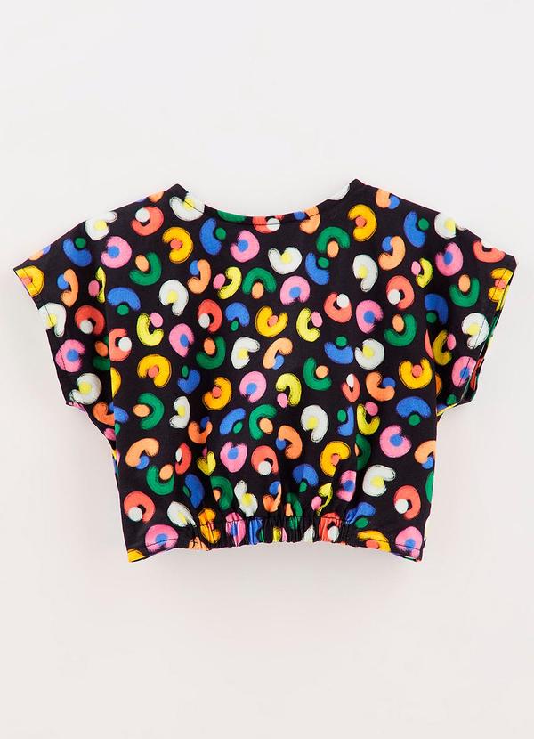 Fábula - Blusa Malha Manchadinha Preto
