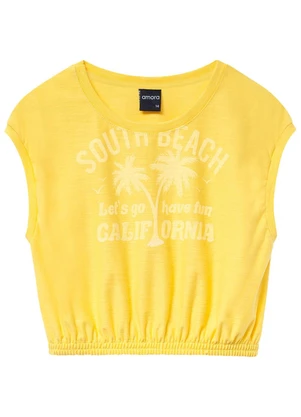 Amora - Blusa Teen Boxy Feminina Amarelo - AMORA
