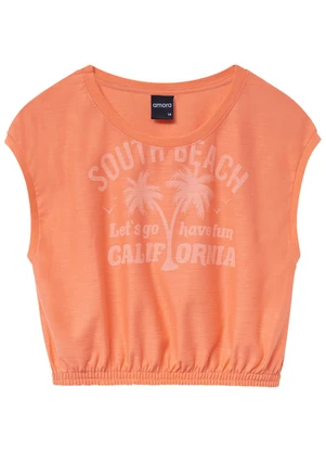 Amora - Blusa Teen Boxy Menina Laranja - AMORA