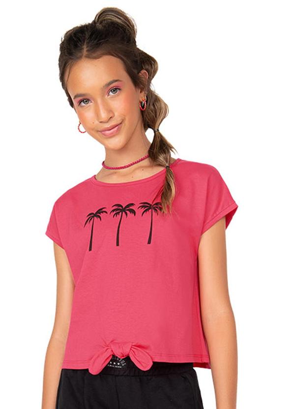 Amora - Blusa Teen Cropped Menina Vermelho
