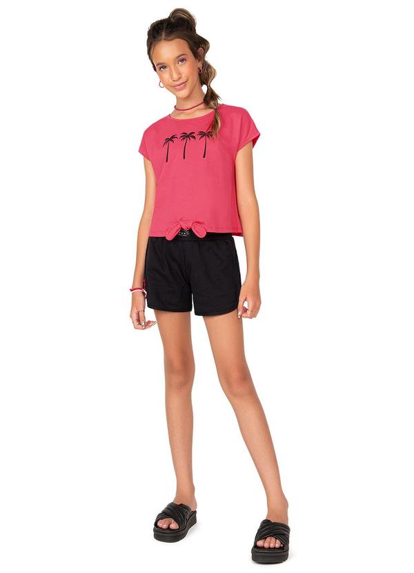 Amora - Blusa Teen Cropped Menina Vermelho 2
