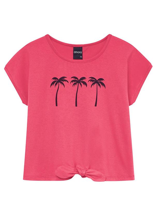 Amora - Blusa Teen Cropped Menina Vermelho 3