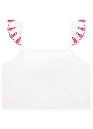 Nanai - Boxy Infantil Menina com Lastex Branco - NANAI