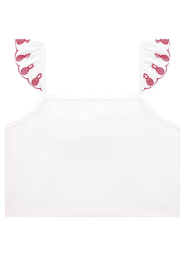 Nanai - Boxy Infantil Menina com Lastex Branco