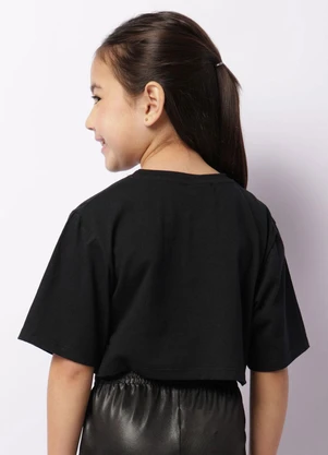 Torra - Camiseta Infantil Cropped Preta - TORRA