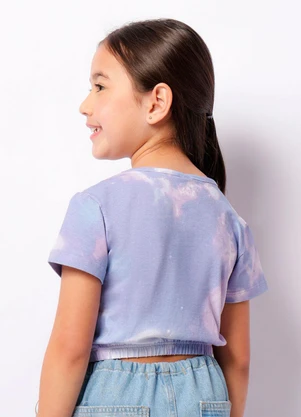 Torra - Camiseta Infantil Cropped Stitch Lilás - TORRA