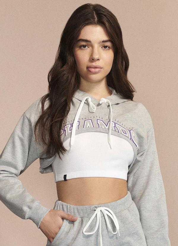 Authoria - Casaco Cropped com Top Cinza