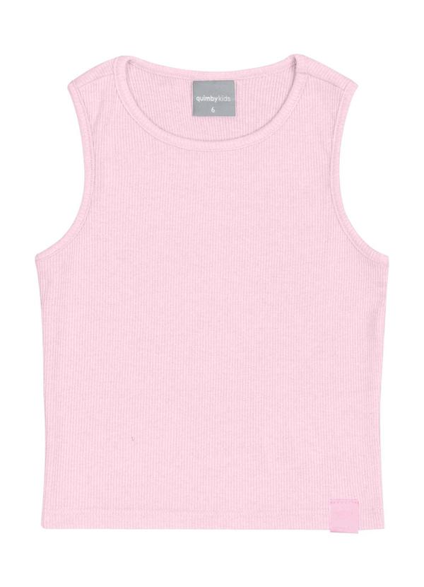 Quimby - Cropped Básico em Ribana para Menina Roxo