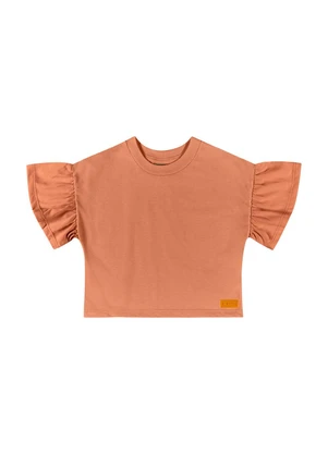 Quimby - Cropped Básico Infantil para Menina Laranja - QUIMBY