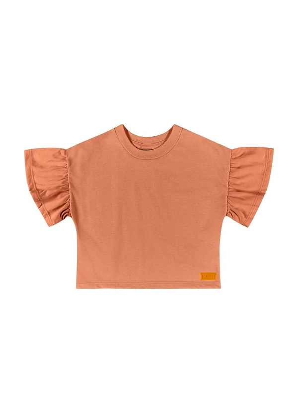 Quimby - Cropped Básico Infantil para Menina Laranja