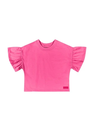 Quimby - Cropped Básico Infantil para Menina Rosa - QUIMBY