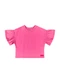 Quimby - Cropped Básico Infantil para Menina Laranja - variação: Rosa