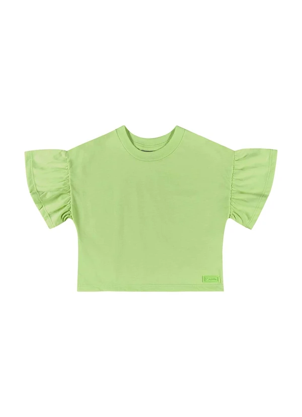 Quimby - Cropped Básico Infantil para Menina Verde 3