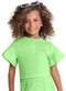 Quimby - Cropped Básico Infantil para Menina Laranja - variação: Verde