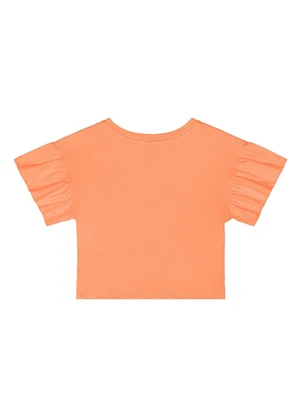 Quimby - Cropped Básico Meia Malha Menina Laranja - QUIMBY