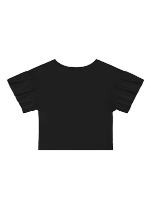 Quimby - Cropped Básico Meia Malha Menina Preto - QUIMBY
