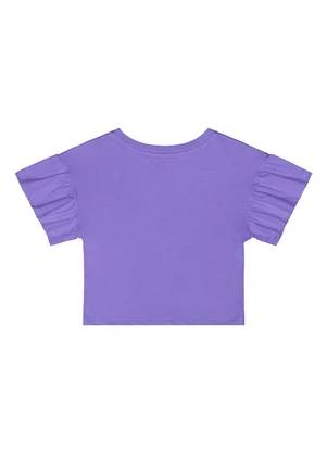 Quimby - Cropped Básico Meia Malha Menina Roxo - QUIMBY