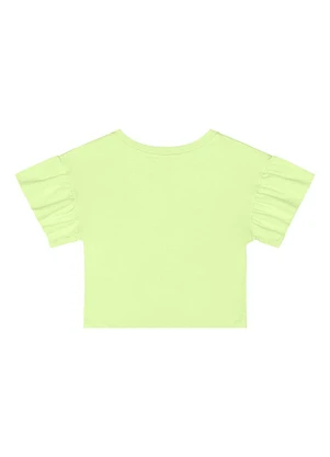 Quimby - Cropped Básico Meia Malha Menina Verde - QUIMBY