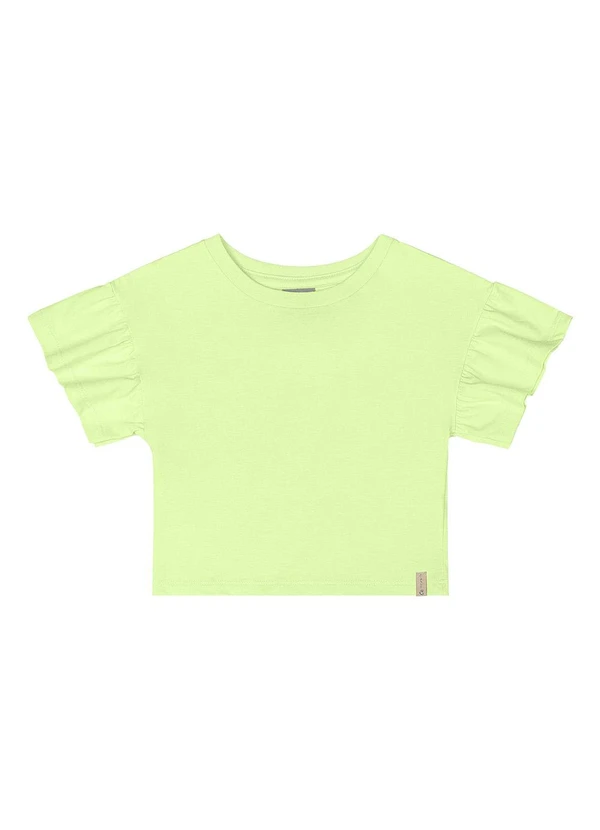 Quimby - Cropped Básico Meia Malha Menina Verde