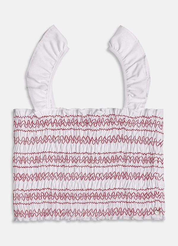 I Am - Cropped Bordado com Lastex Branco 4