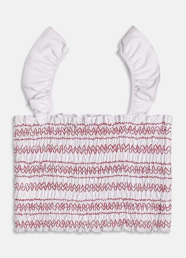 I Am - Cropped Bordado com Lastex Branco 5