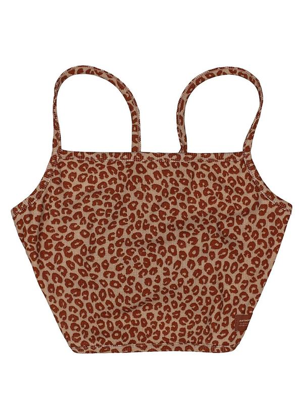 Authoria - Cropped Canelado de Oncinha Marrom 3