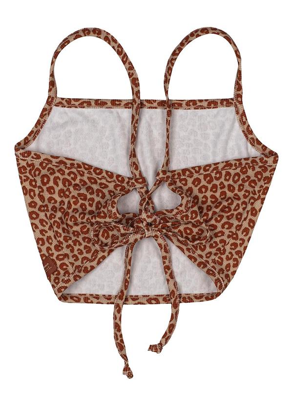 Authoria - Cropped Canelado de Oncinha Marrom 4