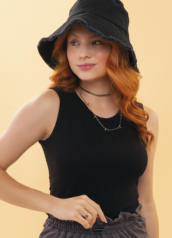 Soft Bonni - Cropped Canelado Preto 1