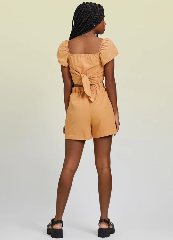 I Am - Cropped Caramelo com Lastex Caramelo 4